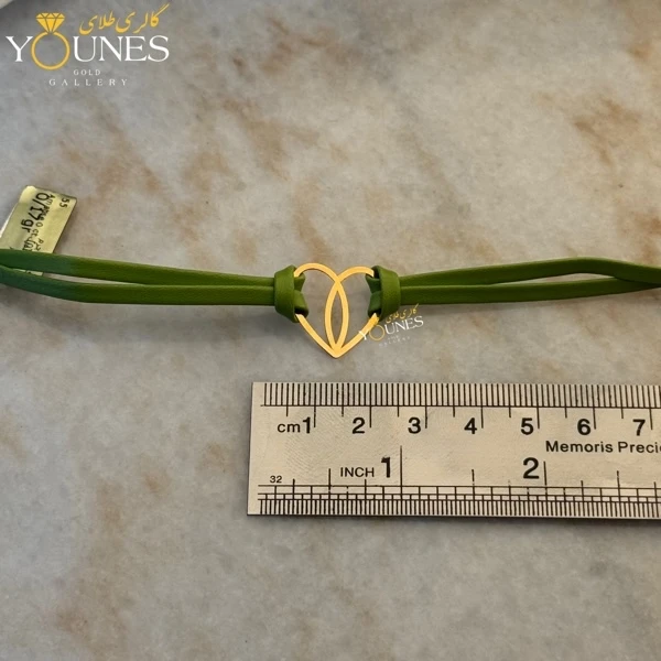 دستبند طلا چرم دولاین قلب